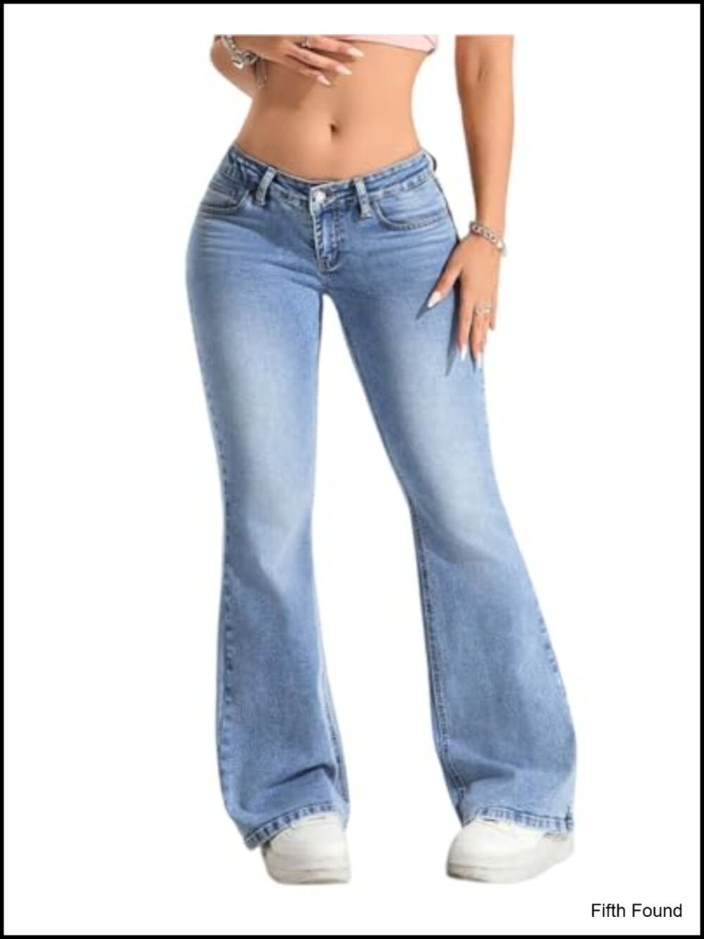 Low Rise Flare Stretchy Vintage Denim Pants Jeans for Women Trendy
